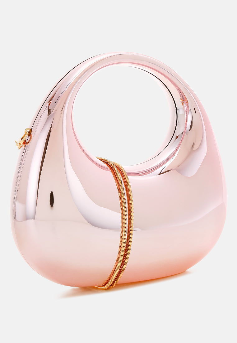 metallic mini clutch bag by ruw#color_light-pink