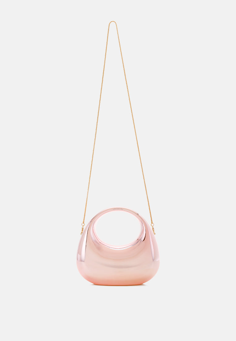 metallic mini clutch bag by ruw#color_light-pink