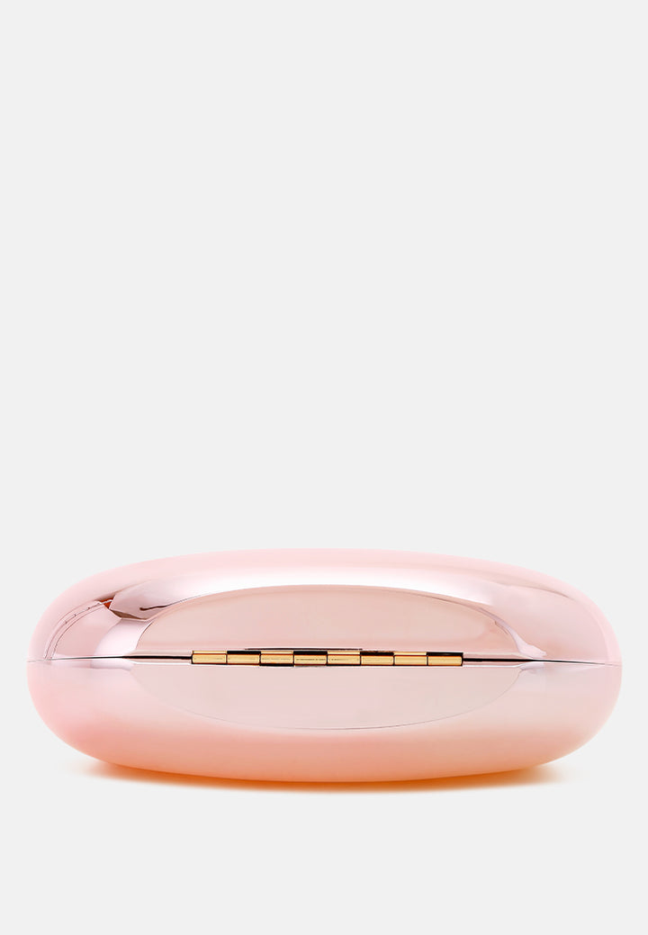 metallic mini clutch bag by ruw#color_light-pink
