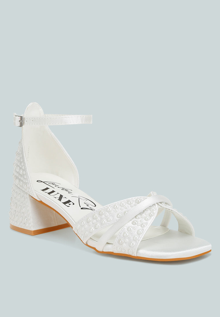 pearl embellished strappy sandals by ruw#color_white