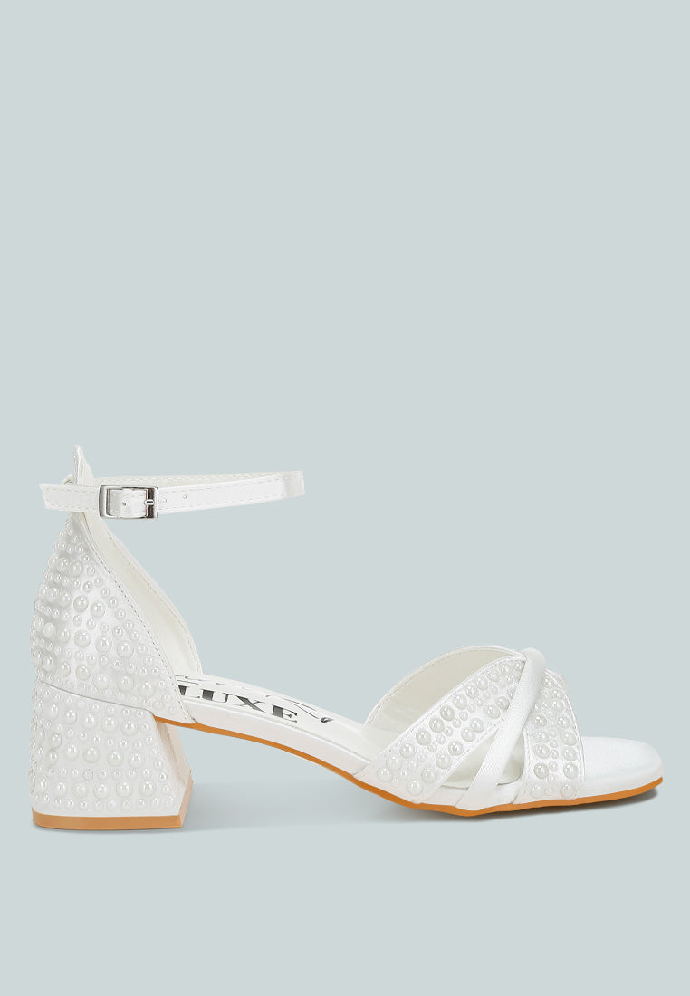 pearl embellished strappy sandals by ruw#color_white