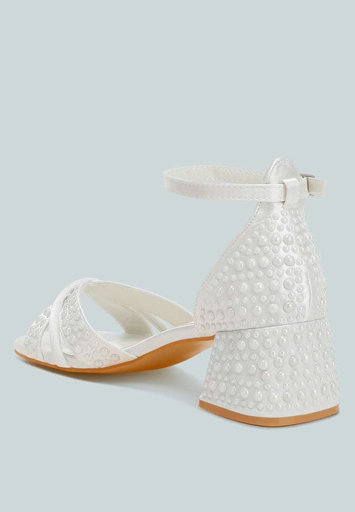 pearl embellished strappy sandals by ruw#color_white