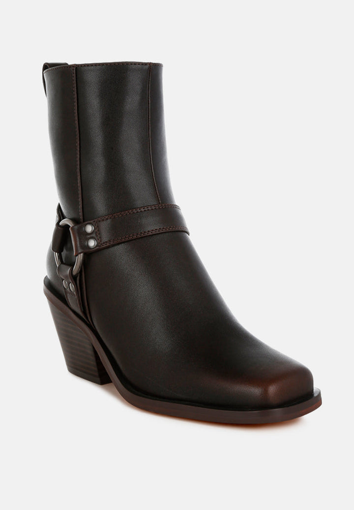 elevated harness detail ankle boots

 by ruw#color_brown