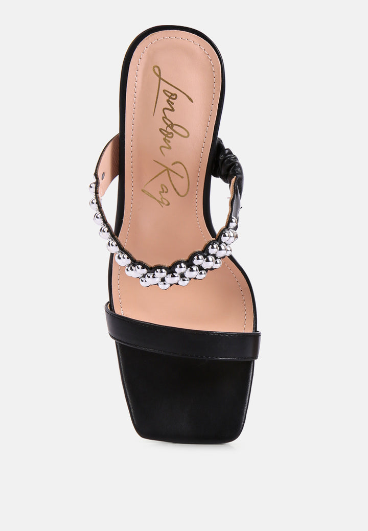 bandy stieletto heel metal stud sandals by ruw#color_black