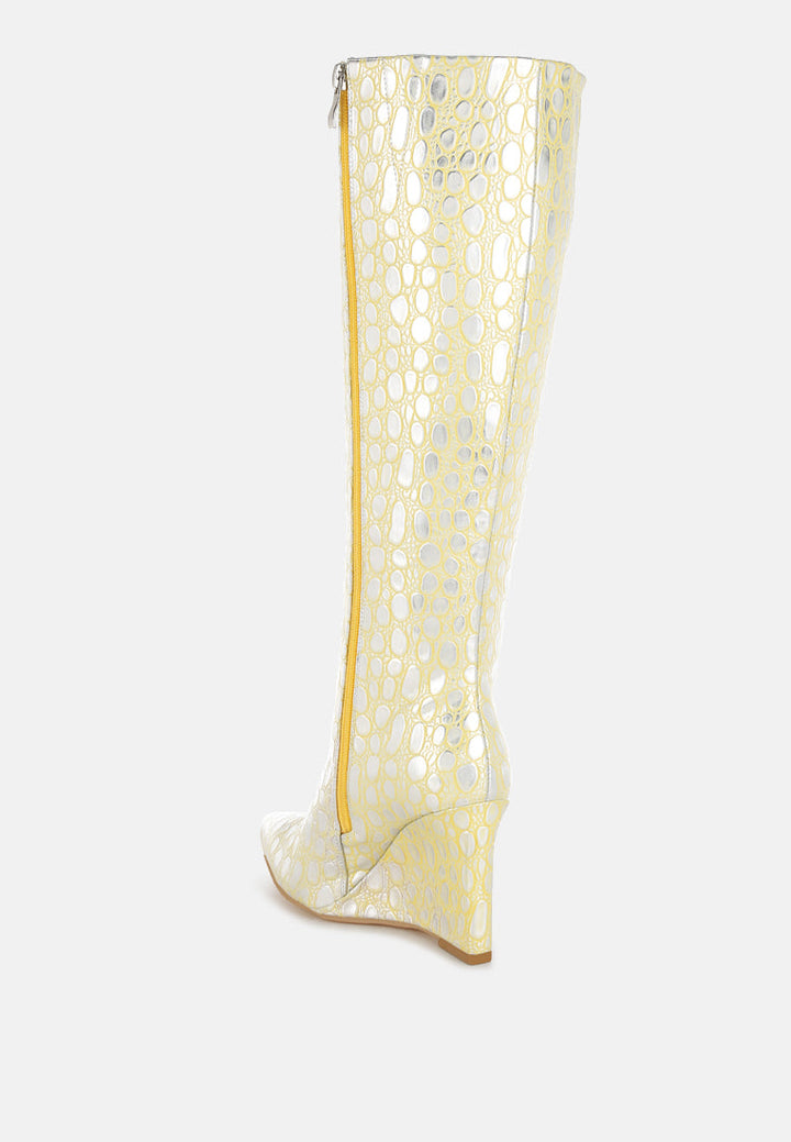 tear shaped faux leather boots by ruw#color_lime-yellow