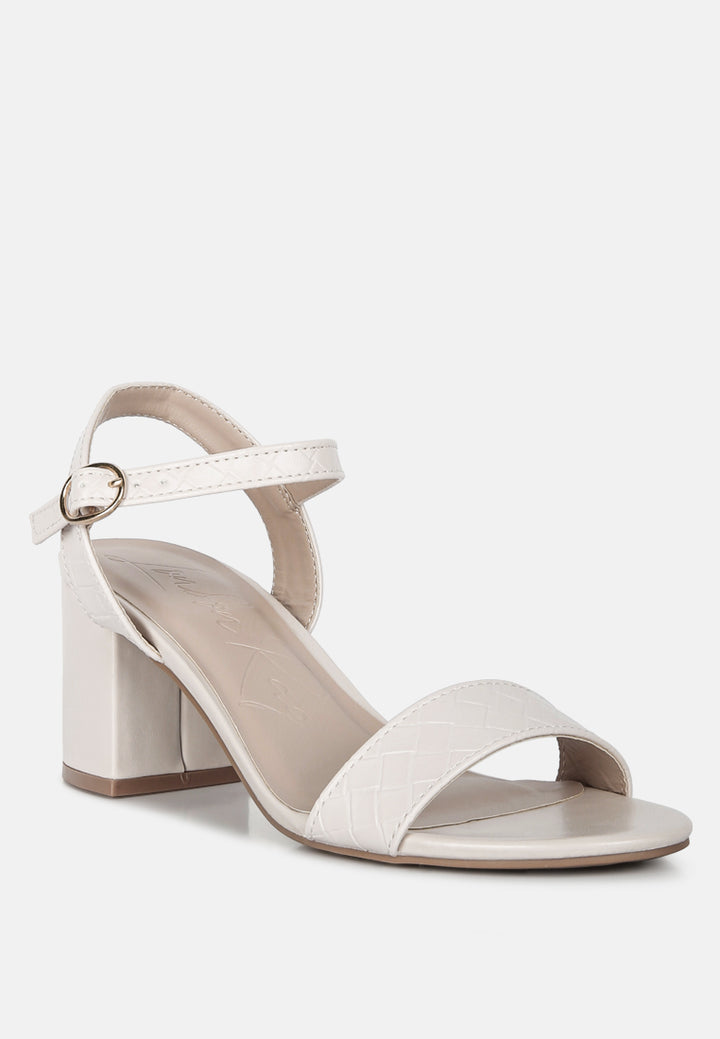 poiret woven strap block heel sandals#color_cream