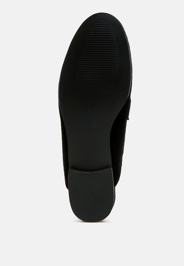 rhinestone strap suede mules by ruw#color_black