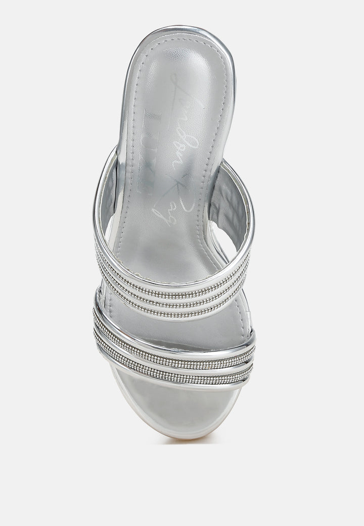 metallic faux leather wedge sandals by ruw#color_silver
