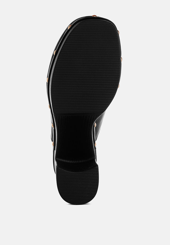 benji recycled leather clogs#color_black