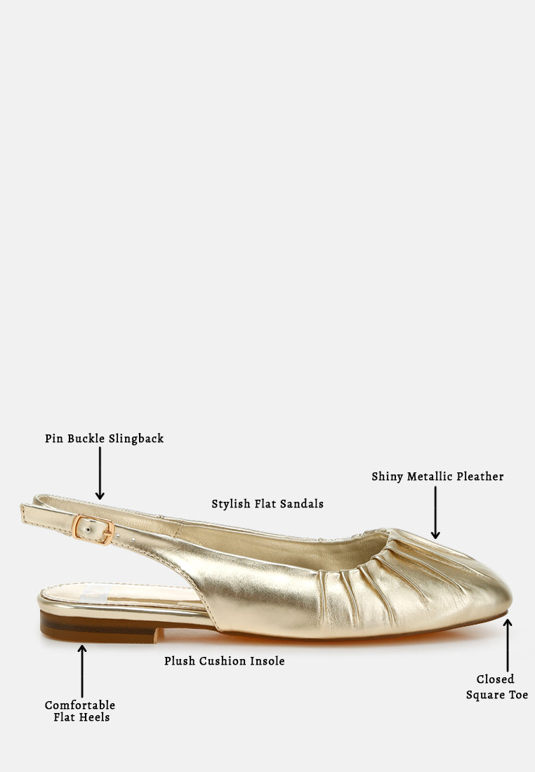 metallic square toe flat slingbacks by ruw#color_gold