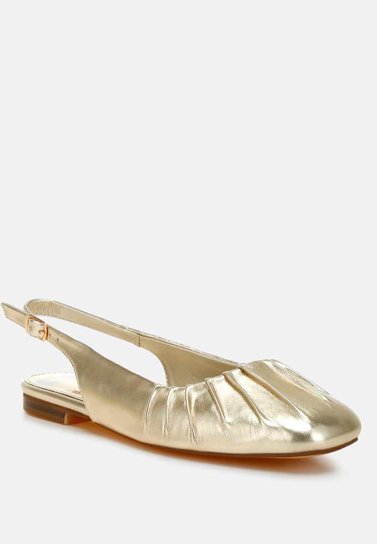 metallic square toe flat slingbacks by ruw#color_gold