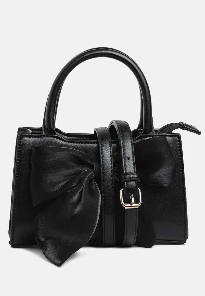 big bow detail mini handbag by ruw#color_black