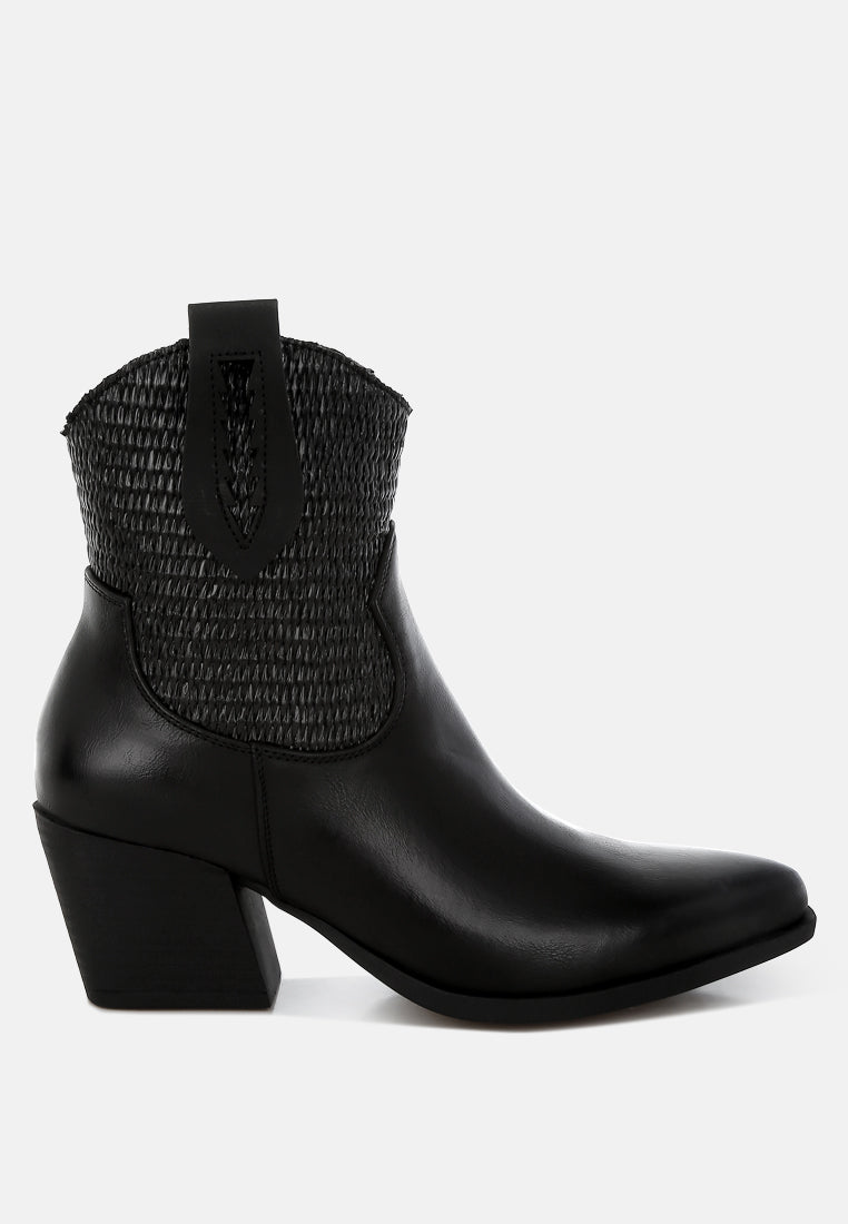 raffia & faux leather cowboy boots by ruw#color_black