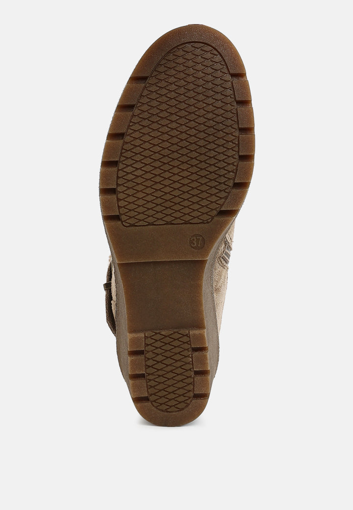 faux fur harness boots by ruw#color_taupe