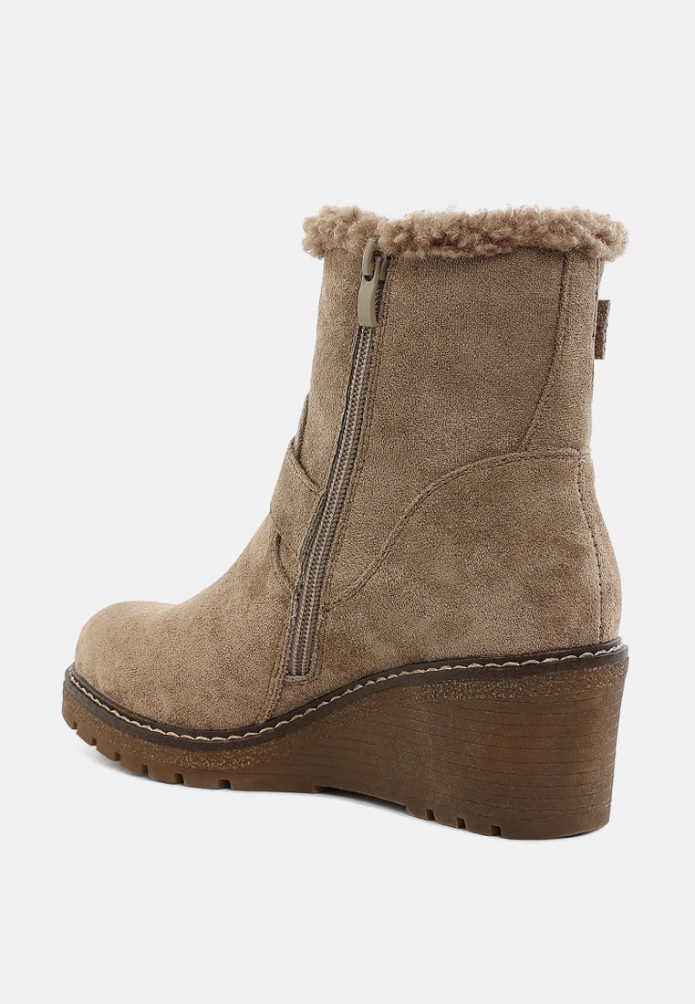 faux fur harness boots by ruw#color_taupe