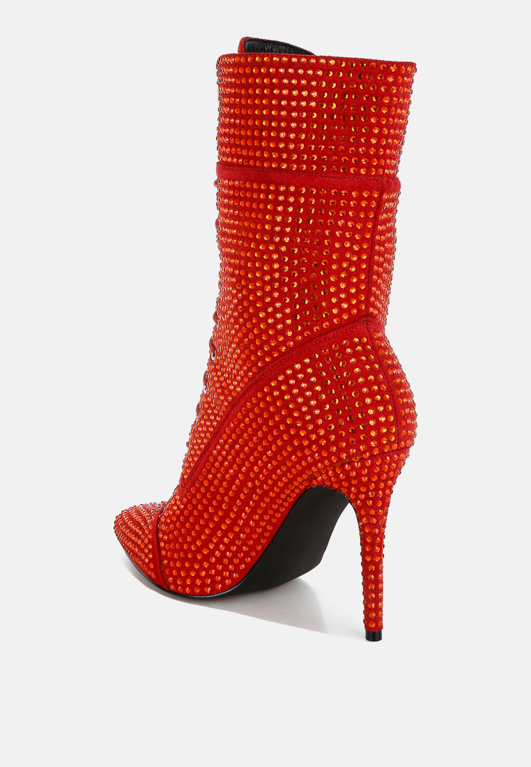 rhinestones embellished calf boots by ruw#color_red