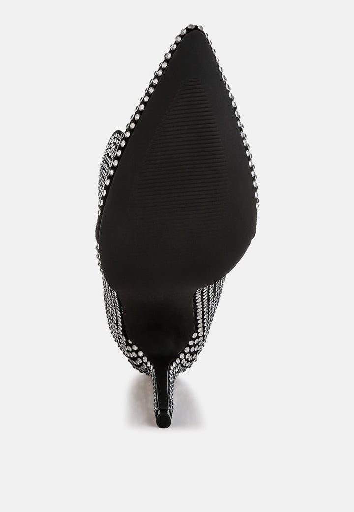 rhinestones embellished calf boots by ruw#color_black