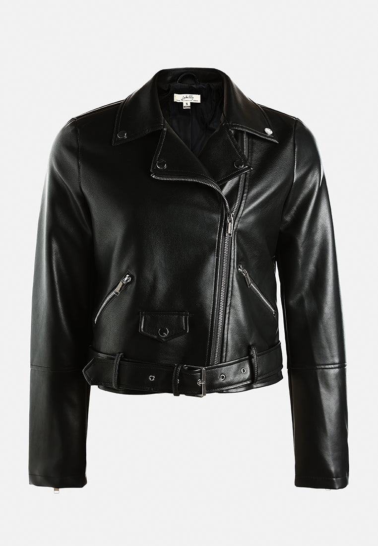 black belted biker jacket by ruw#color_black