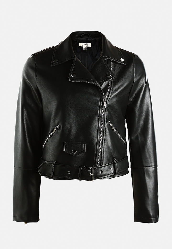 black belted biker jacket by ruw#color_black