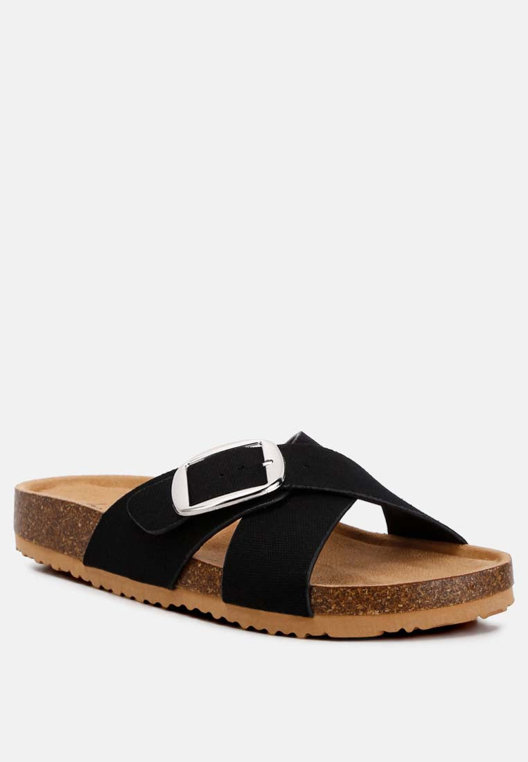 buckle slip-on sandals by ruw#color_black