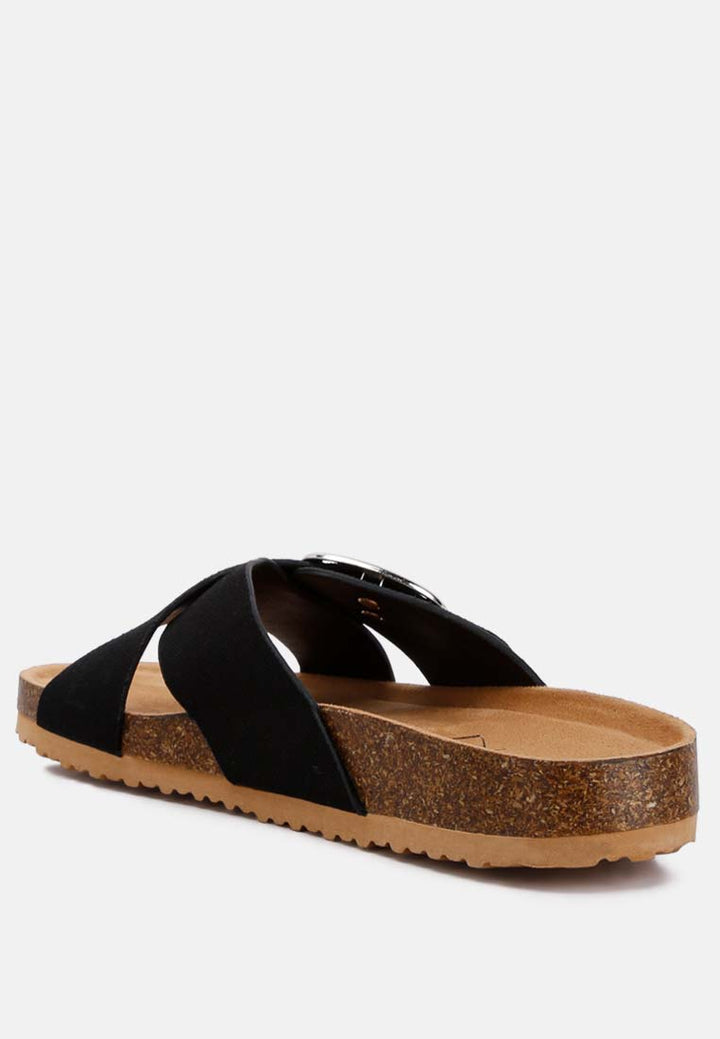 buckle slip-on sandals by ruw#color_black