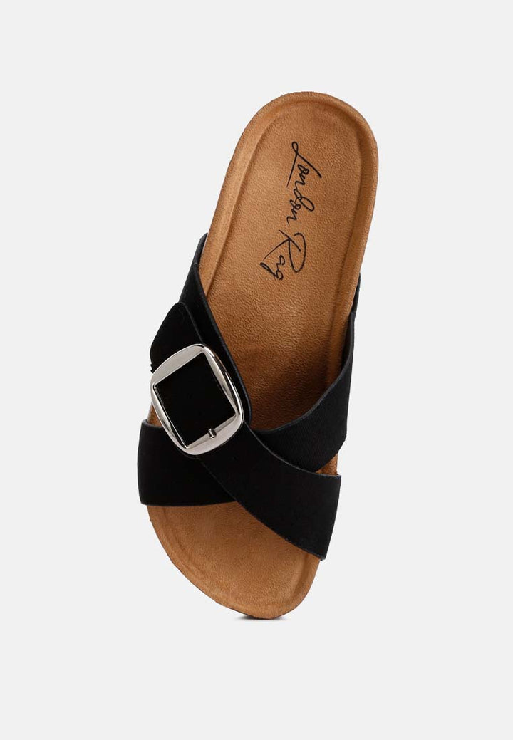 buckle slip-on sandals by ruw#color_black