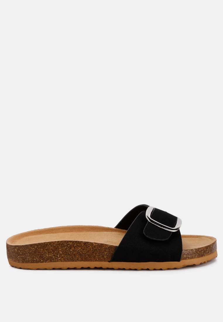 buckle strap slip-on sandals by ruw#color_black