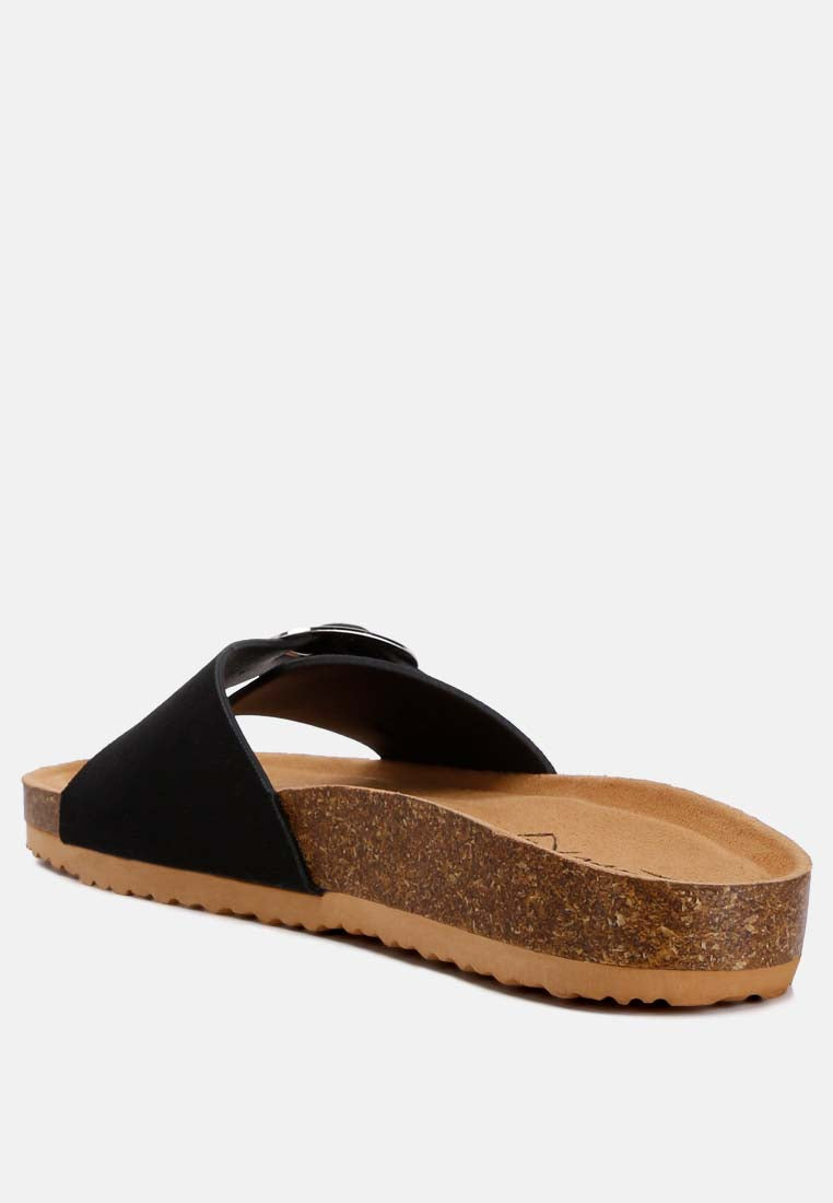 buckle strap slip-on sandals by ruw#color_black