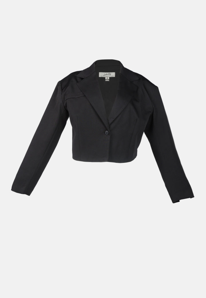 cropped half oversized blazer#color_black