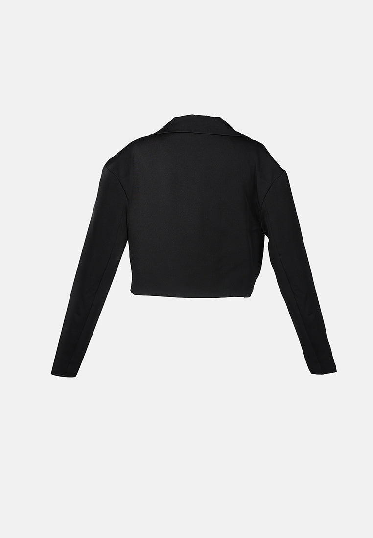 cropped half oversized blazer#color_black
