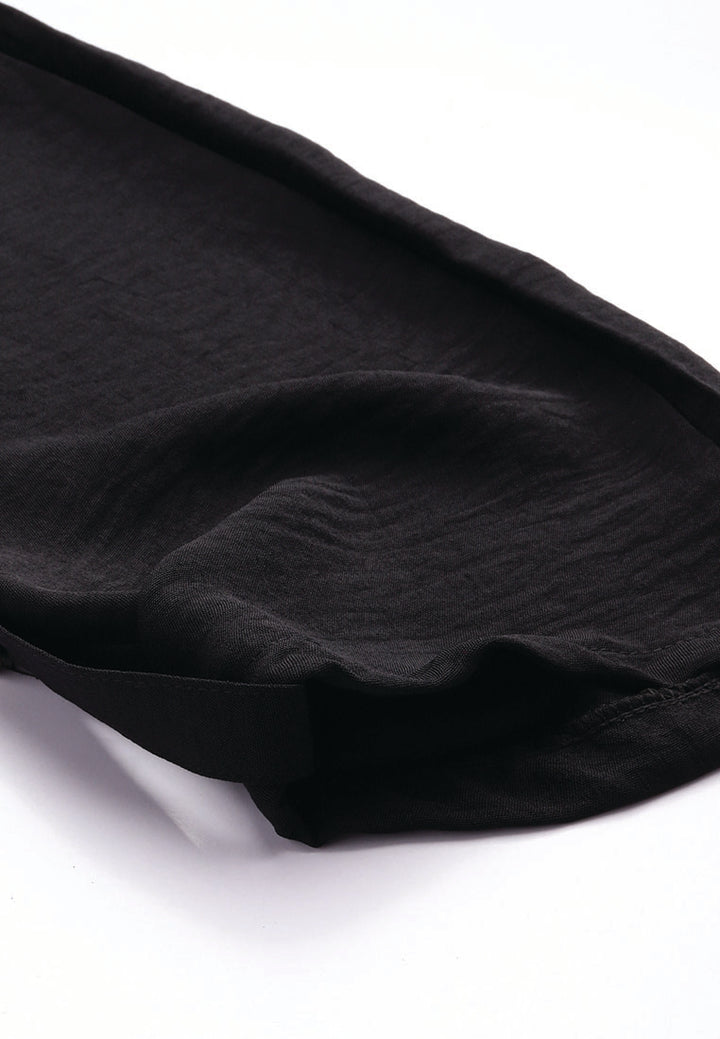 drawstring waistband cargo pants by ruw#color_black