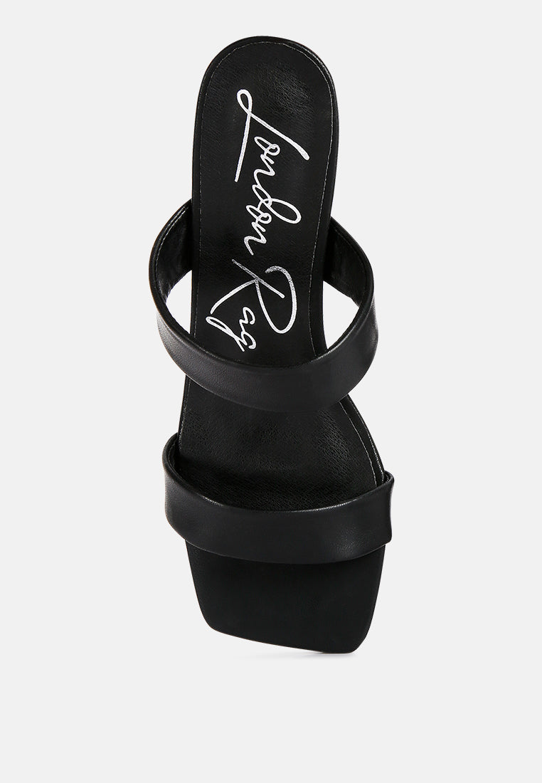 black mid heel Sandals#color_black