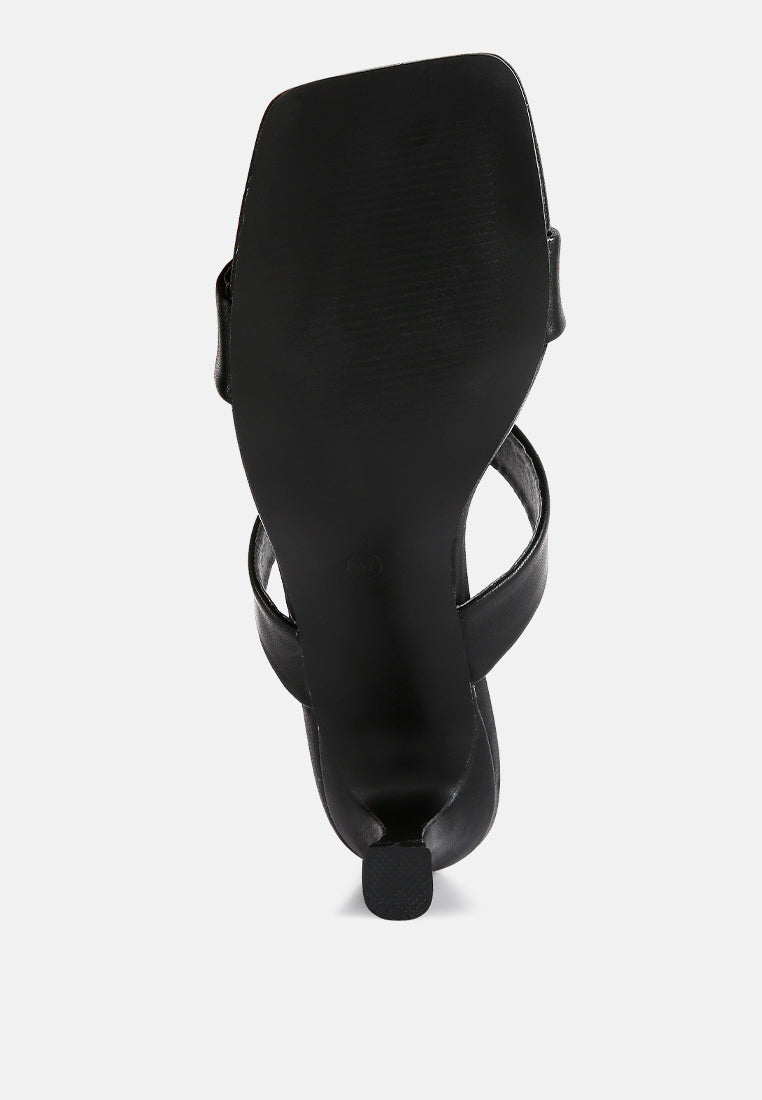 black mid heel Sandals#color_black