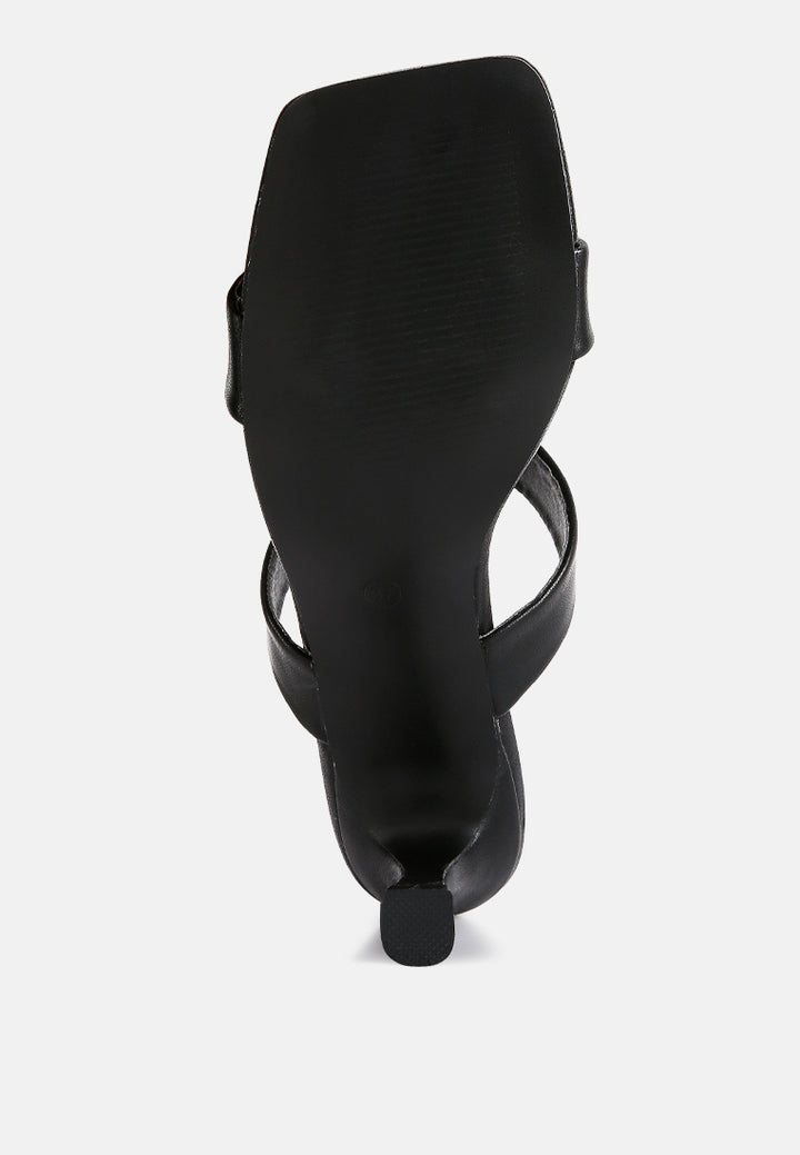 black mid heel Sandals#color_black