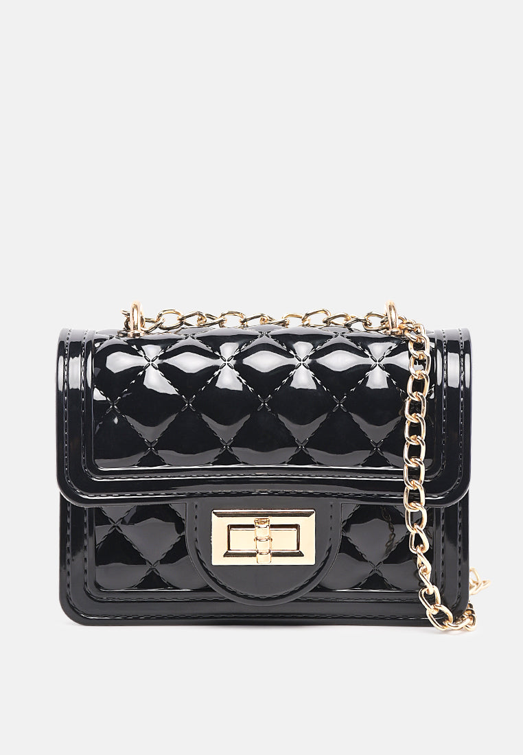 quilted sling bag#color_black