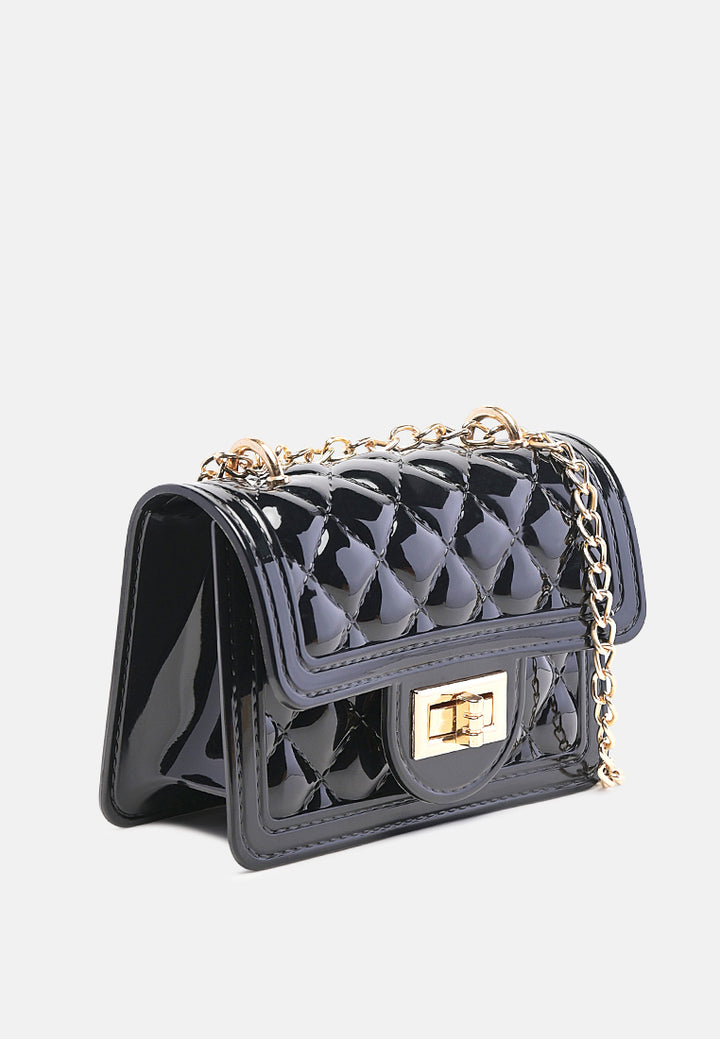 quilted sling bag#color_black