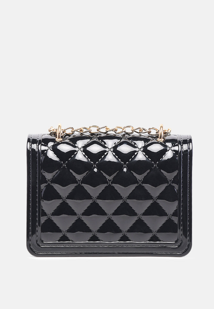 quilted sling bag#color_black