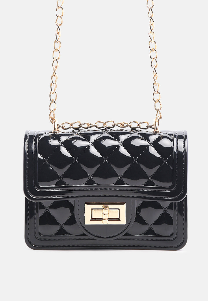 quilted sling bag#color_black