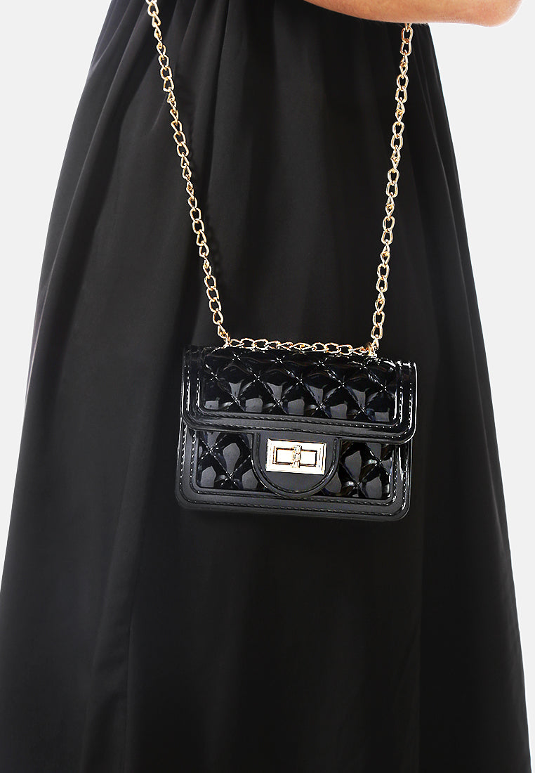 quilted sling bag#color_black