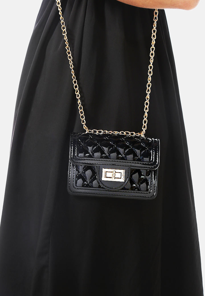 quilted sling bag#color_black