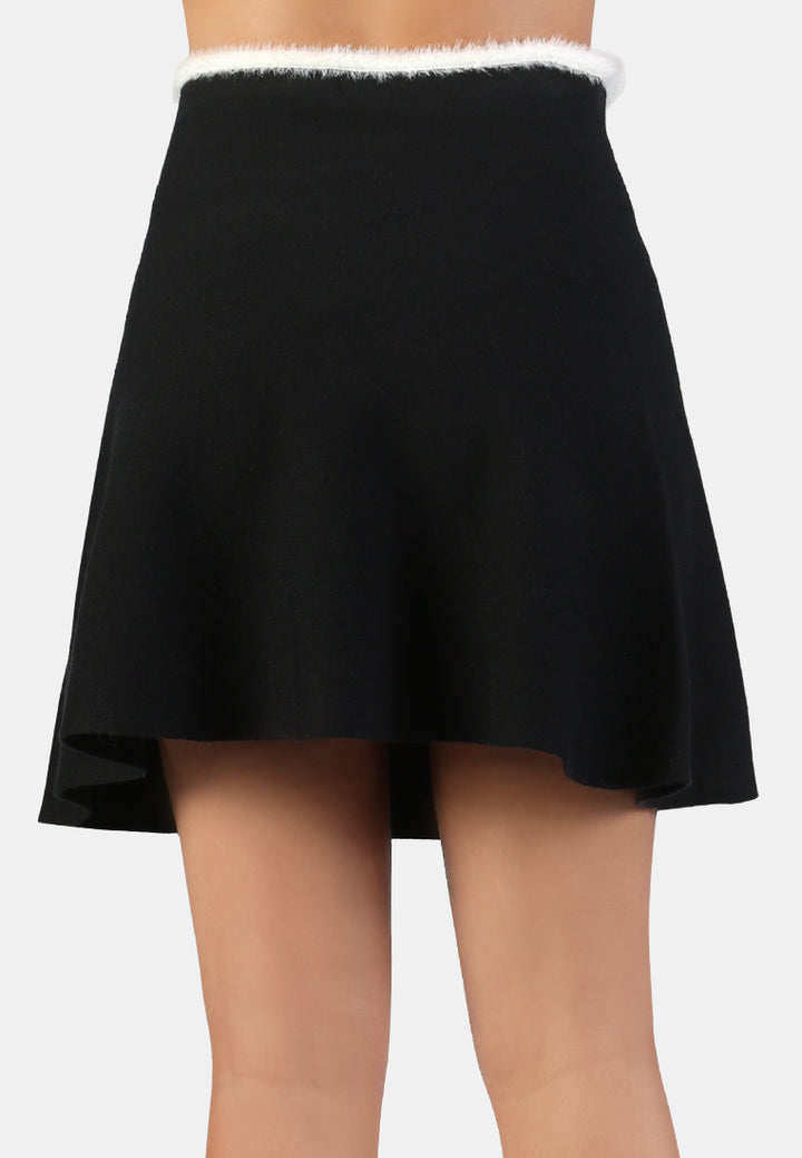 black casual knit skirt#color_black