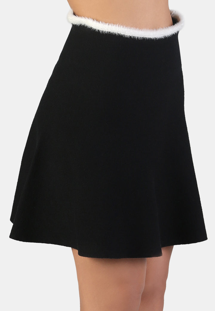 black casual knit skirt#color_black