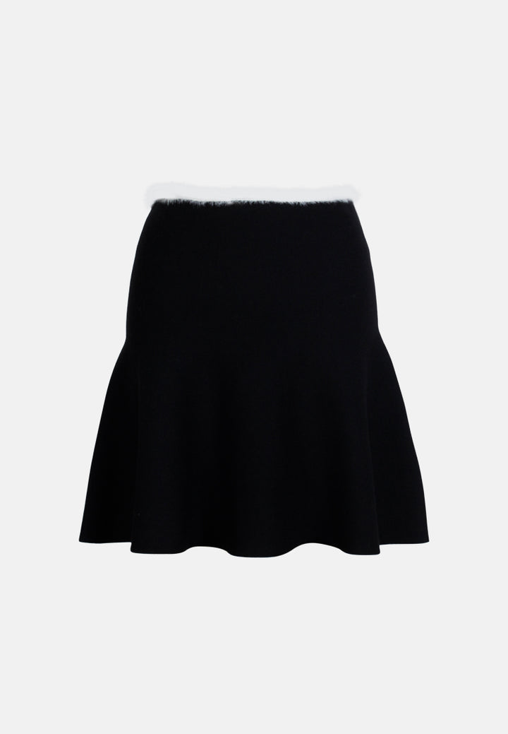 black casual knit skirt#color_black