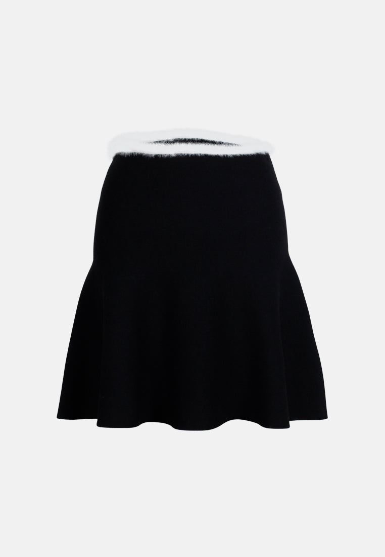 black casual knit skirt#color_black