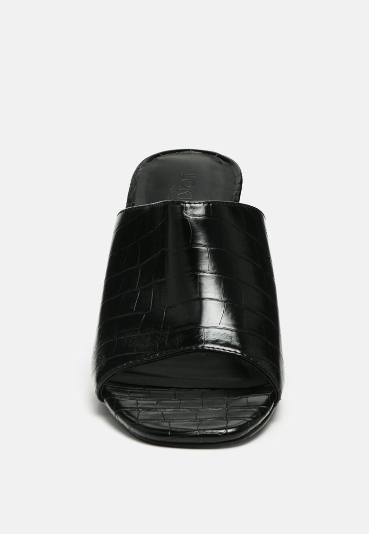 block heeled slides#color_black
