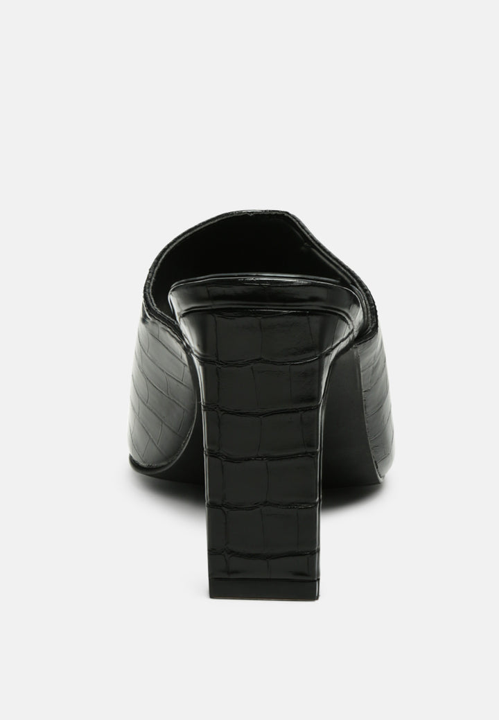 block heeled slides#color_black