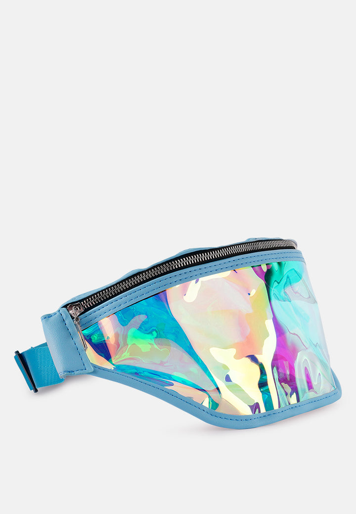 Pink Clear Hologram Fanny Pack#color_blue