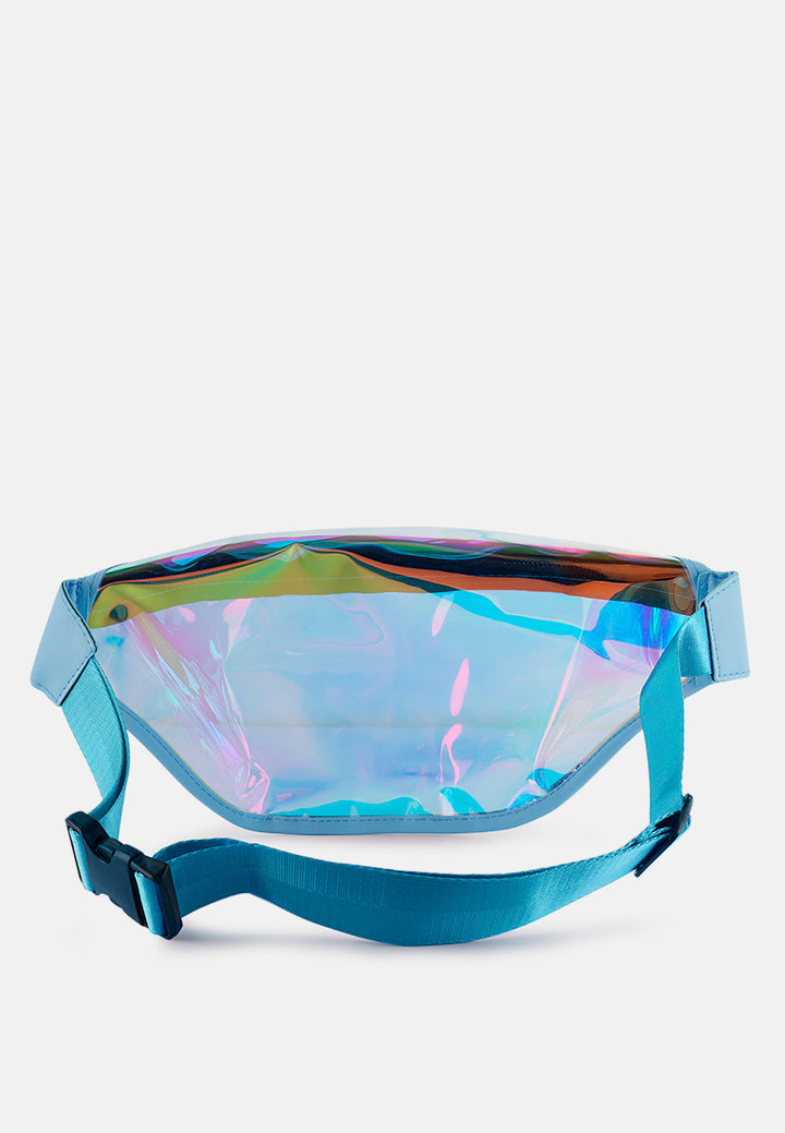 Pink Clear Hologram Fanny Pack#color_blue