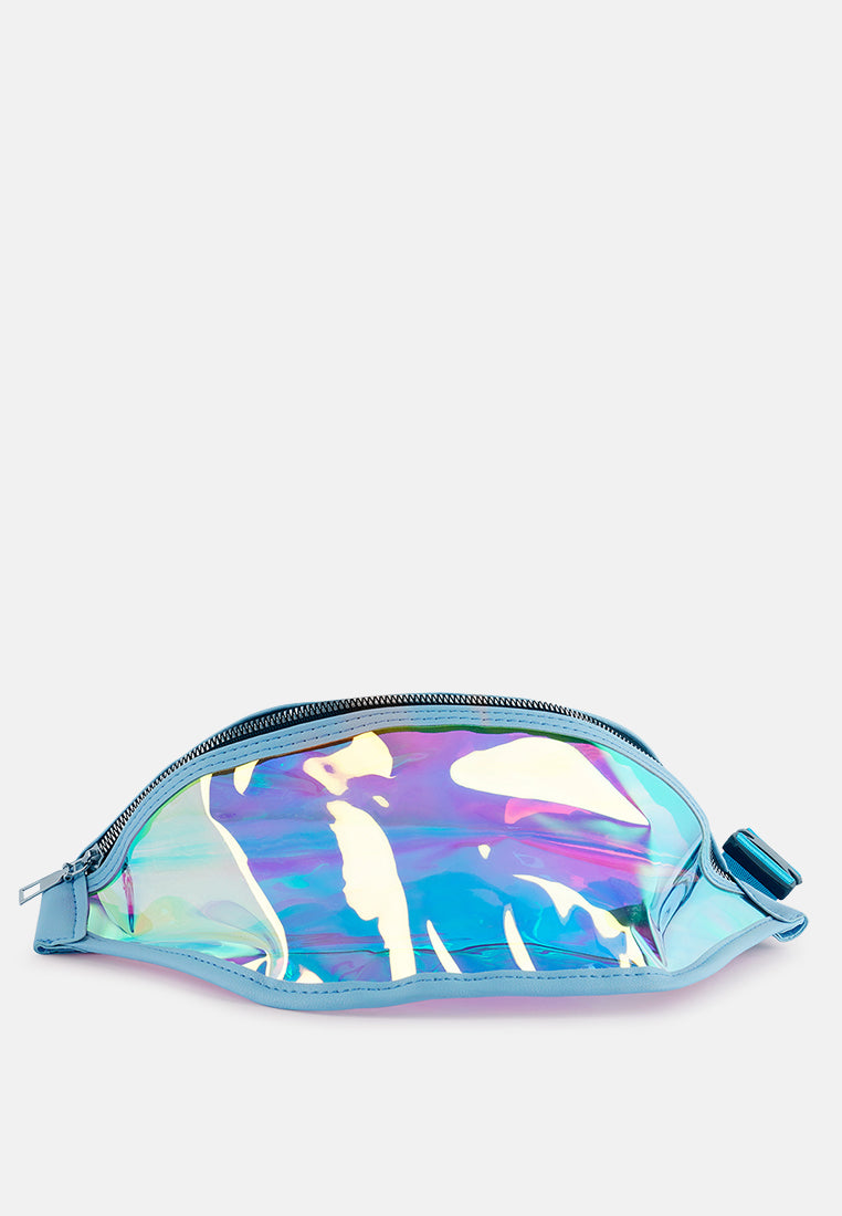 Pink Clear Hologram Fanny Pack#color_blue