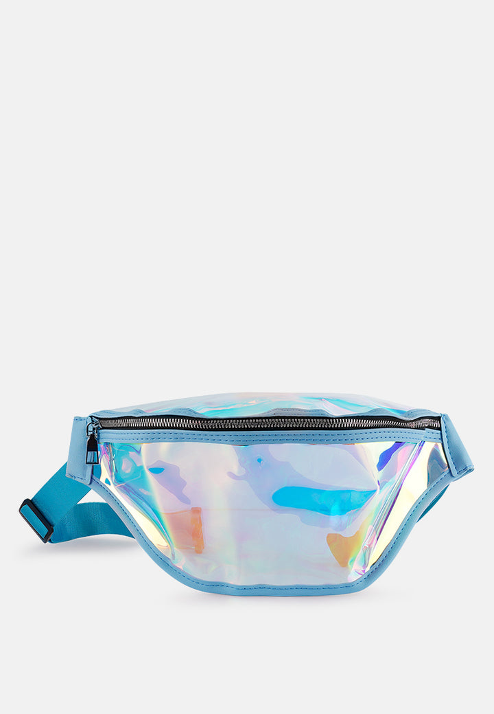 Pink Clear Hologram Fanny Pack#color_blue